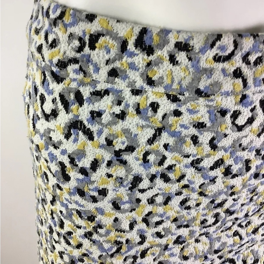 Anthropologie Sz XS Jersey Leopard Print Pencil Skirt Multicolor Cotton Blend - Picture 2 of 7